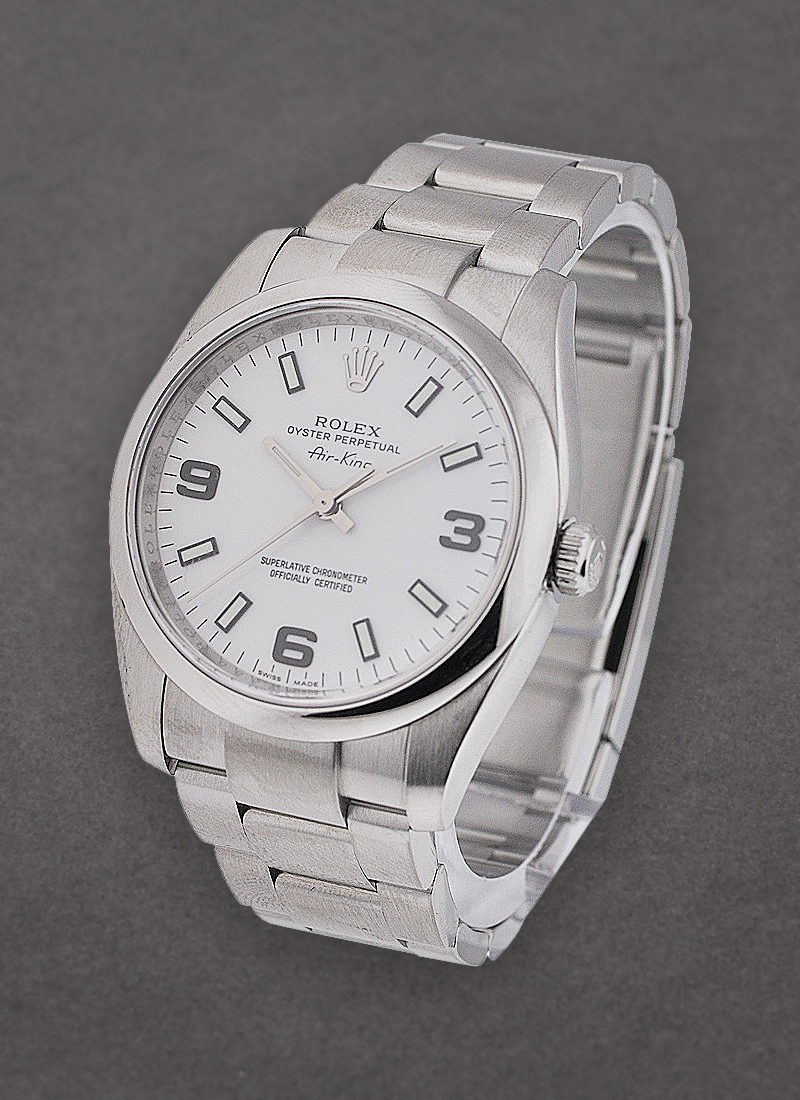 Pre-Owned Rolex Airking New Style in Steel with Smooth Bezel