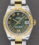 Datejust Two-Tone with Diamond Domed Bezel 2-Tone Oyster Bracelet - Olive Green Roman - Diamond VI