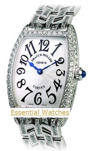 Cintree Curvex Ladies Quartz- White Gold -Diamond Bezel On White Gold Diamond Bracelet - White Lacquered Dial