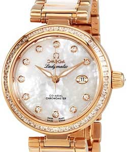 DeVille Ladymatic in Rose Gold with Diamond bezel On Rose Gold Bracelet with White MOP Diamond Dial