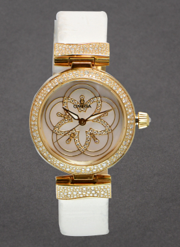 Omega 425.67.34.20.55.005 DeVille Ladymatic Co-axial in Yellow Gold with Diamonds Bezel 425.67.34.20.55.005