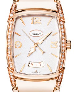 Kalparisma Fleurier 30.5mm Automatic in Rose Gold with Diamond Bezel & Lugs On Rose Gold Bracelet with Ivory Dial