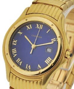 Cougar 32mm in Yellow Gold on Yellow Gold Bracelet with Blue Roman Dial