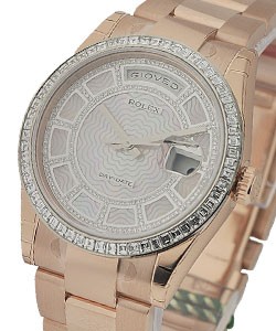 President Day Date 36mm in Rose Gold on Rose Gold Oyster Bracelet with Pave Diamond Dial