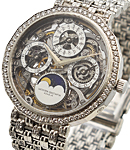 Patrimony  Skeleton Perpetual Calendar Platinum on Bracelet with Factory Diamond Bezel and Bracelet