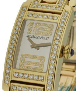 Promesse Lady's in Yellow Gold with Diamond Case and Lugs on Yellow Gold Bracelet with Mother of Pearl Diamond Dial