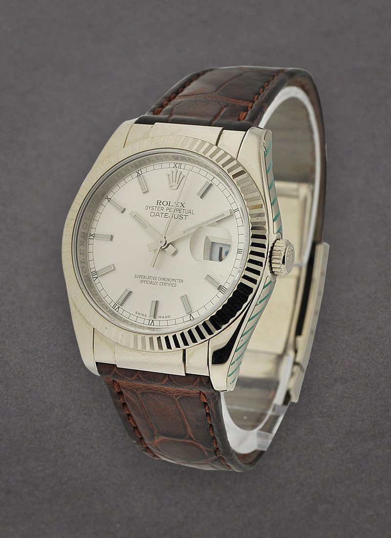 Pre-Owned Rolex Datejust 36mm in White Gold with Fluted Bezel