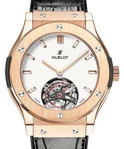 Classic Fusion 45mmTourbillon King Automatic in Rose Gold On Black Crocodile Strap with White Opaline Dial