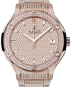 Classic Fusion 38mm Automatic in Rose Gold with Full Diamond Bezel On Rose Gold Diamond Bracelet with Pave Diamond Dial