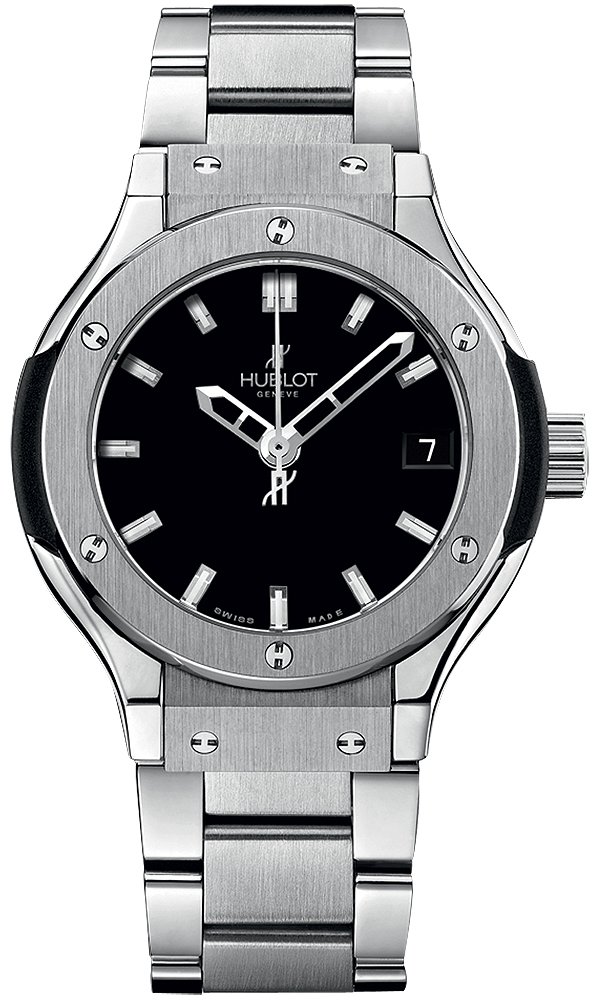 Classic Fusion 33mm in Titanium on Titanium Bracelet with Matte Black Dial