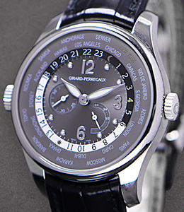 World Time Power Reserve Limited Edition in Steel On Black Crocodile Strap - 100pcs Made