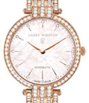 Premier Ladies 36mm Automatic in Rose Gold with Diamond Bezel On Rose Gold Diamond Bracelet with Pink MOP Mosaic Dial