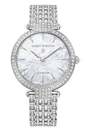 Premier Ladies 36mm Automatic in White Gold with Diamonds Bezel On White Gold Diamond Bracelet with Beaded White MOP Dial