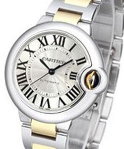Ballon Bleu 33mm  2-Tone SS/YG   on Bracelt with Silver Dial - Automatic