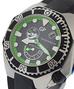 Sea Hawk Mission of Mermaids in Steel On Black Rubber Strap with Black Dial - Green Accent