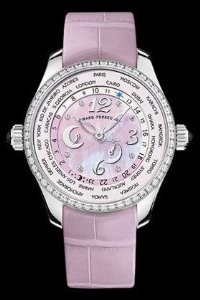 WW.TC Ladies Automatic in Steel with Diamond Bezel  On Pink  Crocodile Strap with Pink Mother of Pearl Dial