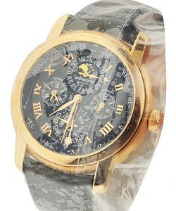 Equation of Time Rose Gold - Hong Kong Edition in Rose Gold on Black Leather Strap with Black Roman Numeral Dial