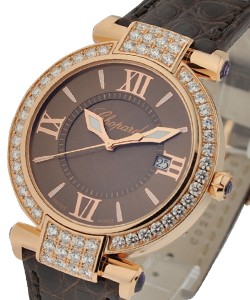 Imperiale - Round 40mm with Diamond Bezel Rose Gold on Strap with Chocolate Dial