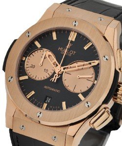 Classic Fusion 45mm in Red Gold on Black Rubber Strap with Black and Rose Sub-Dial