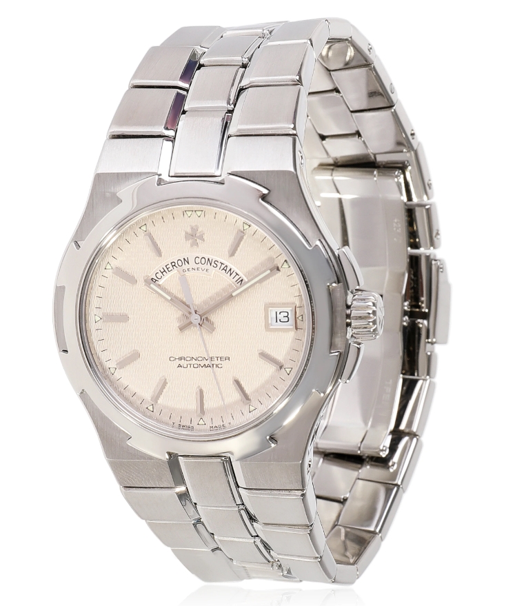 Overseas Chronometer 37mm in Steel on Steel Bracelet with Silver Dial - Discontinued Model