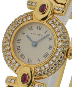 Ladies Yellow Gold Boutique - Round with Diamond Bezel and Ruby Lugs - All Original 