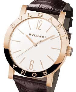 Bvlgari ROMA 39mm  in Rose Gold On Black Alligator Strap with Lacquered Polished Dial