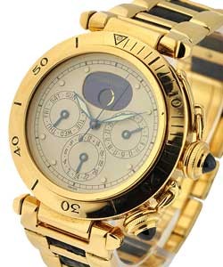 Pasha 38mm Triple Calendar and Moonphase Yellow Gold on Special Yellow Gold Bracelet