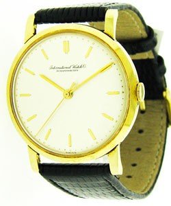 Portofino 33.5mm Automatic in Yellow Gold On Black Leather Strap with Silver Dial
