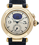 Fine Astronomic Pasha 38mm Automatic in Yellow Gold on Black Crocodile Strap with Ivory Dial