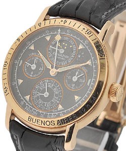 Jules Audemars Equation of Time - Buenos Aires Edition in Rose Gold on Black Leather Strap with Black Dial