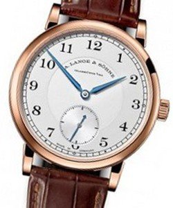 1815 Small Seconds Mens in Rose Gold on Brown Crocodile Strap with Silver Arabic Dial