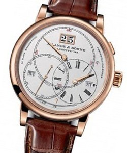 Richard Lange Perpetual Calendar Terraluna in Rose Gold on Brown Leather Strap with Silver Dial