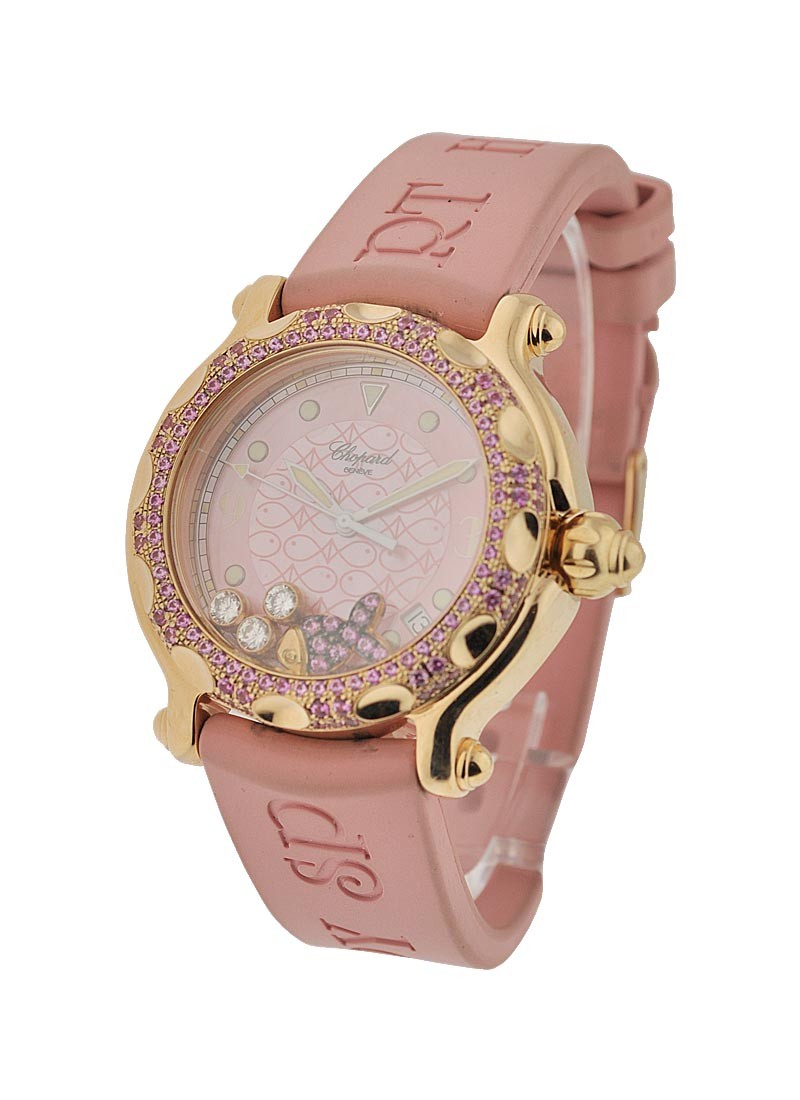 Chopard 38mm Happy Fish Happy Sport in Rose Gold