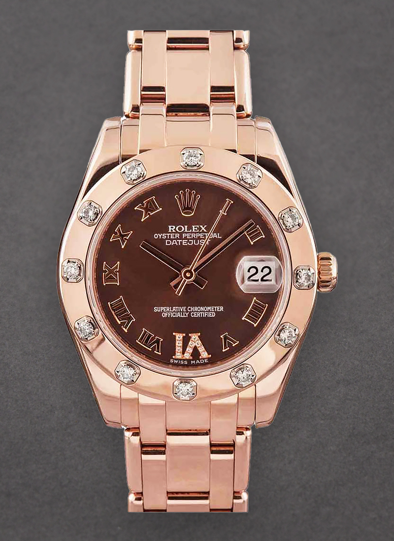 Pre-Owned Rolex Masterpiece in Rose Gold with 12 Diamond Bezel