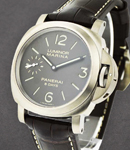 Pam 564 - Marina 8 days Titanio in Titanium on Brown Leather Strap with Brown Dial