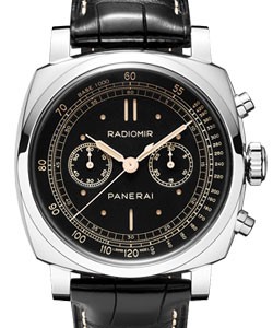 PAM 520 - Radiomir 1940 Chronograph Oro Bianco in White Gold on Black Alligator Leather Strap with Black Dial - Limited to 100 pieces