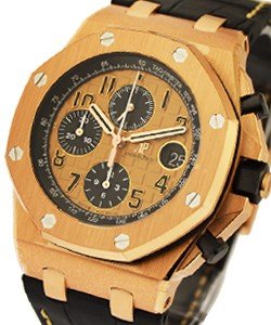 Royal Oak Offshore Chronograph in Rose Gold On Black Alligator Strap with Rose Gold Tone Dial