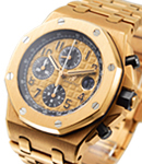 Royal Oak Offshore Chronograph in Rose Gold on Rose Gold Bracelet with Rose Gold Dial - Black Subdials