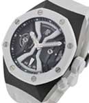 Royal Oak Concept GMT Tourbillon in Titanium with White Ceramic Bezel on White Rubber Strap with Open Worked Dial