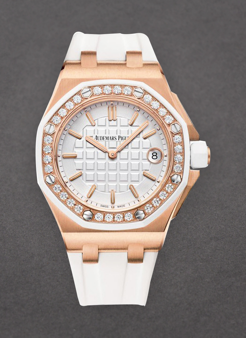 Audemars Piguet Royal Oak Offshore 37mm Quartz in Rose Gold - Diamond Bezel