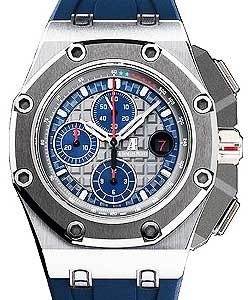 Royal Oak Offshore Chronograph Michael Schumacher in Platinum on Blue Rubber Strap with Anthracite Dial