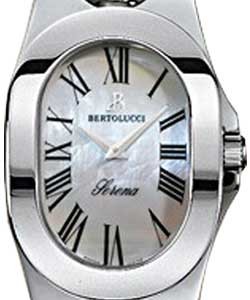 Serena Garbo Swiss Quartz in Steel On Steel bracelet with White Mother of Pearl Roman Dial