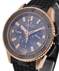 El Primero Stratos Flyback Chronograph Rose Gold on Strap with Grey Dial