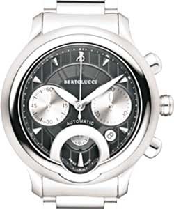 Giro Chronograph in Steel on Steel Bracelet with Black Opalin Vertical Pattern Dial