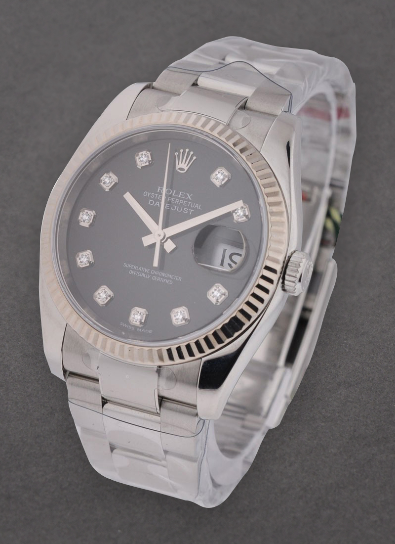 Pre-Owned Rolex Datejust 36mm with White Gold Fluted Bezel