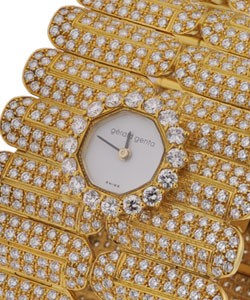 Incredible Diamond Bangle Bracelet Watch Yellow Gold - All Original Diamond Set