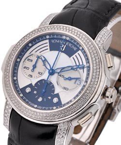 5000G Chronograph in White Gold with Diamond Bezel on Strap with Blue and MOP Dial with Diamonds
