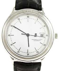 Huitieme Automatic in Steel on Black Leather Strap with White Dial