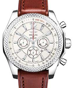 Bentley Barnato 42mm Mens Automatic in Steel On Brown Leather Strap with Silver Dial