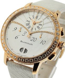 Women's Collection Chronograph with Diamond Bezel White Gold on Strap with MOP Diamond Dial
